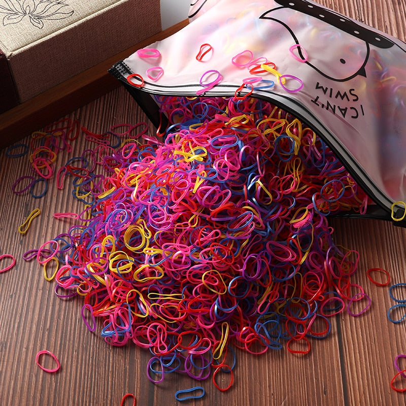 1000pc/2000pc Elastic Hair Bands for Girls