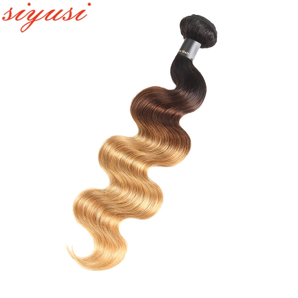 T1B/4/27 Peruvian Body Wave Human Hair Ombre Bundles