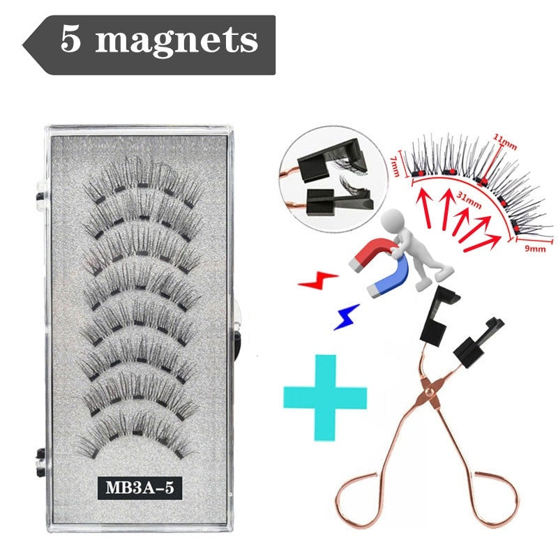 Handmade 3D Magnetic Eyelashes with 4/5 Magnets