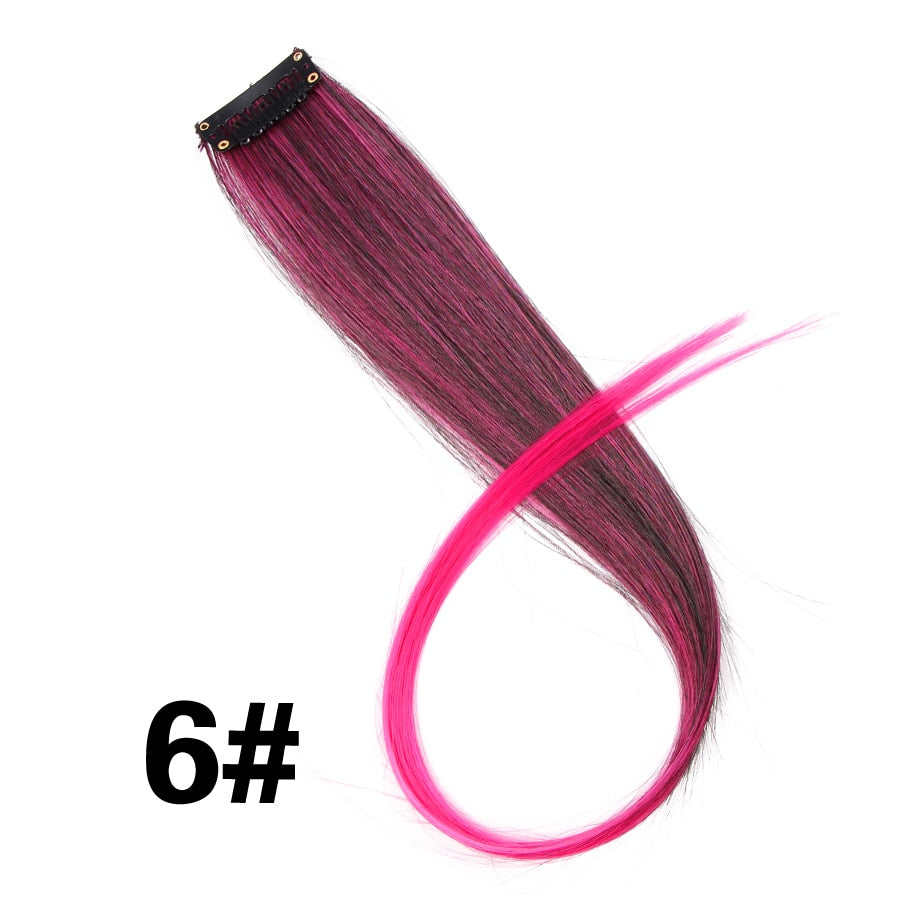 Synthetic Clip On Hair Extension -57 Ombre Colors