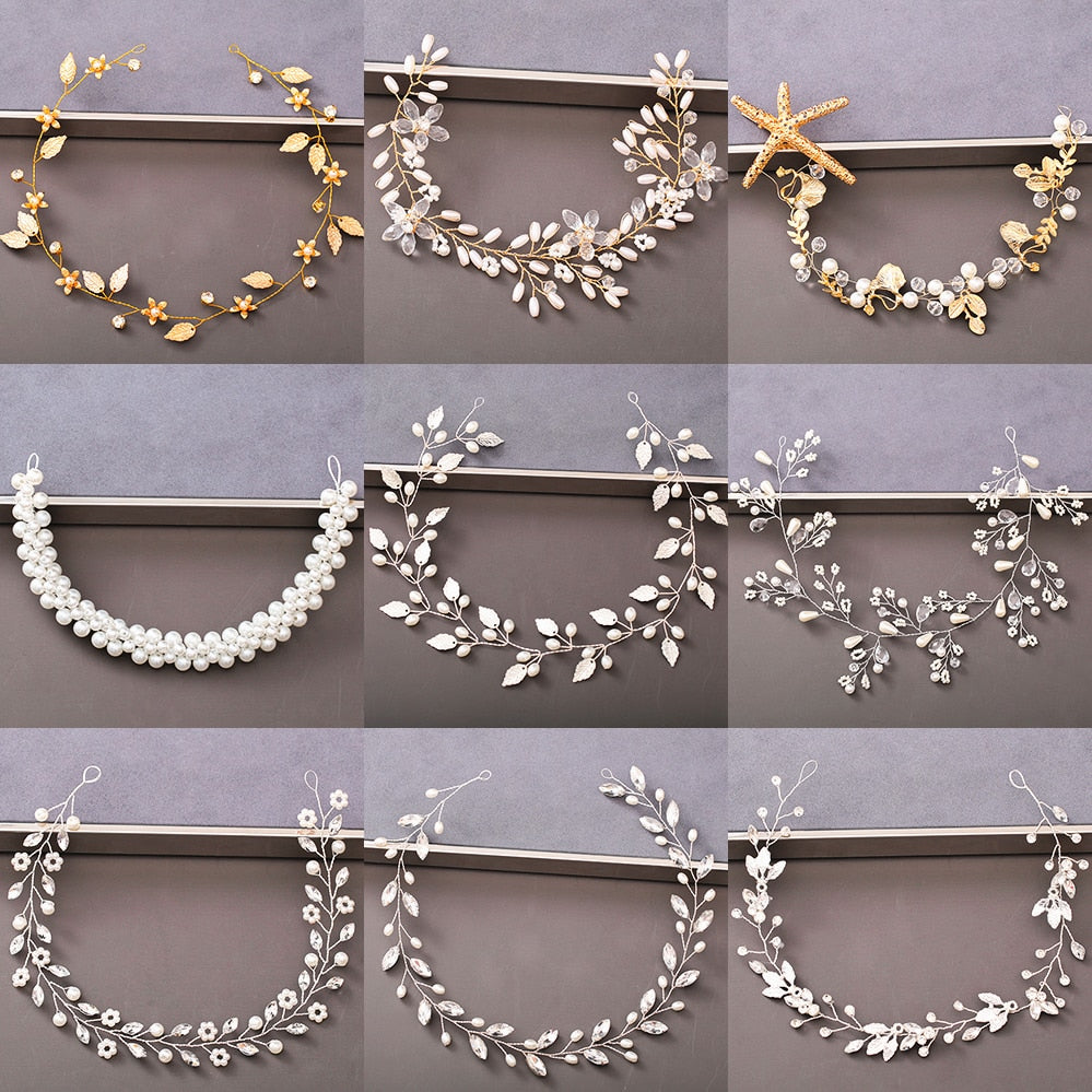 Pearl Rhinestone Wedding Headband / Hair Accessories for Women