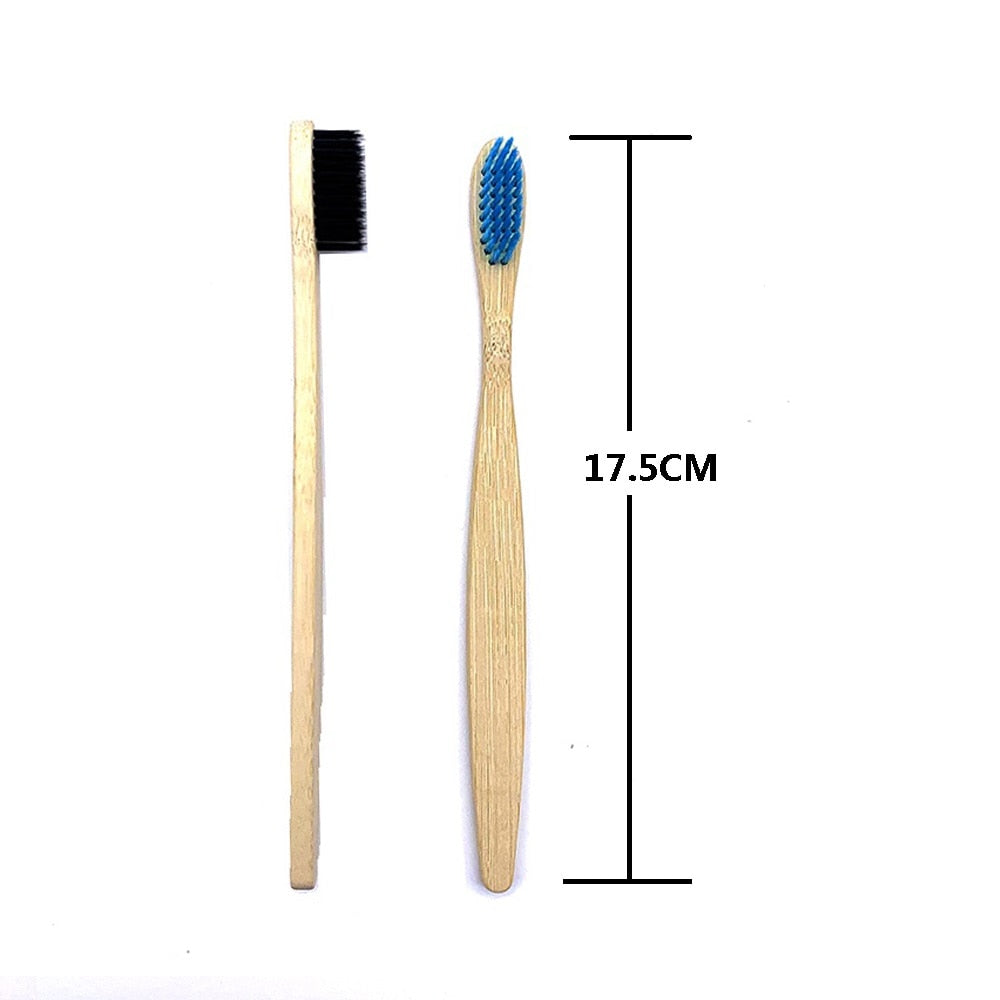 10pcs Colorful Natural Bamboo Toothbrush Set