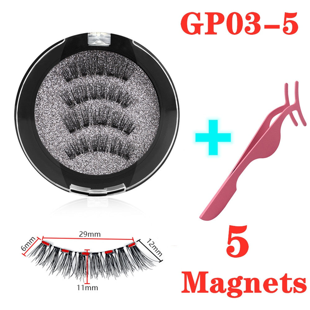 Handmade 3D Magnetic Eyelashes with 4/5 Magnets