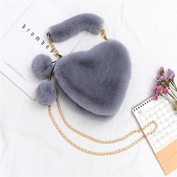 Faux Fur Plush Handbags for Women