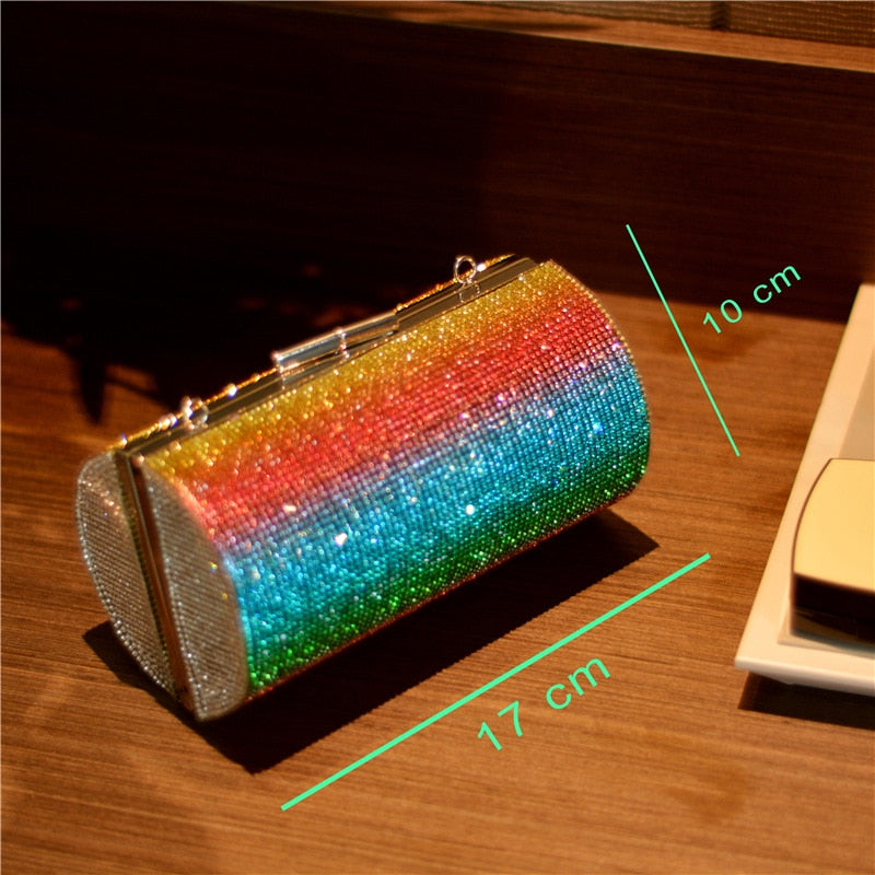 Rainbow Rhinestone Handbag for Women