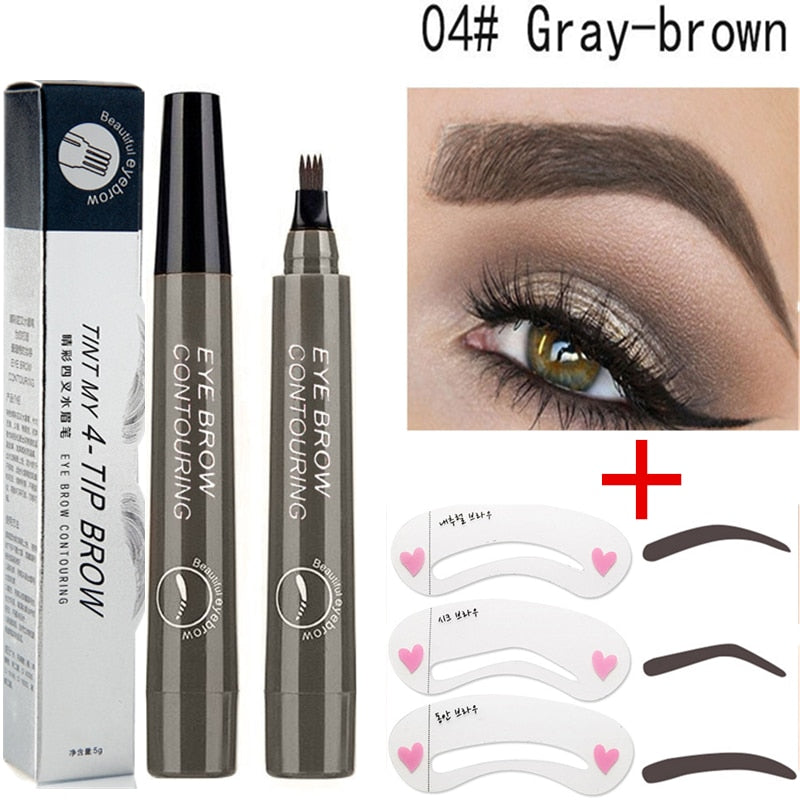 5-Color Four-Pronged Liquid Waterproof Eyebrow Brush