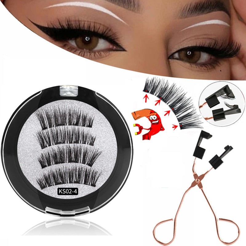 Handmade 3D Magnetic Eyelashes with 4/5 Magnets