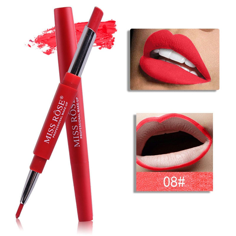 2 in 1 Matte Lipstick and Lip Liner -8 Colors