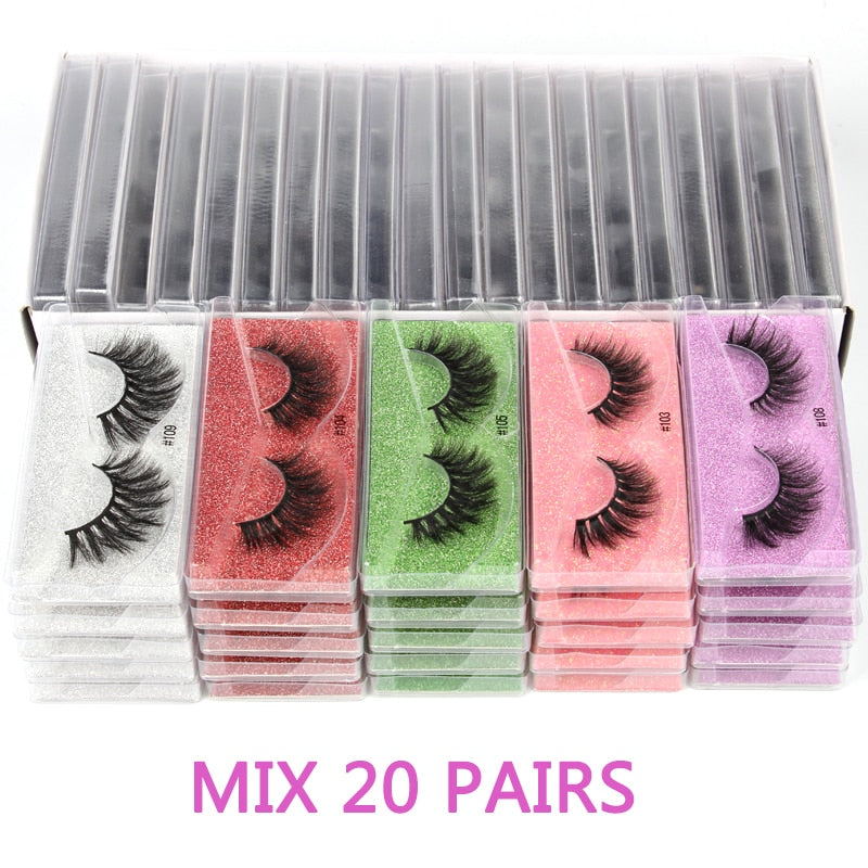 10/30/50/100pcs 3D Mink Eyelashes with a Natural Look In Bulk