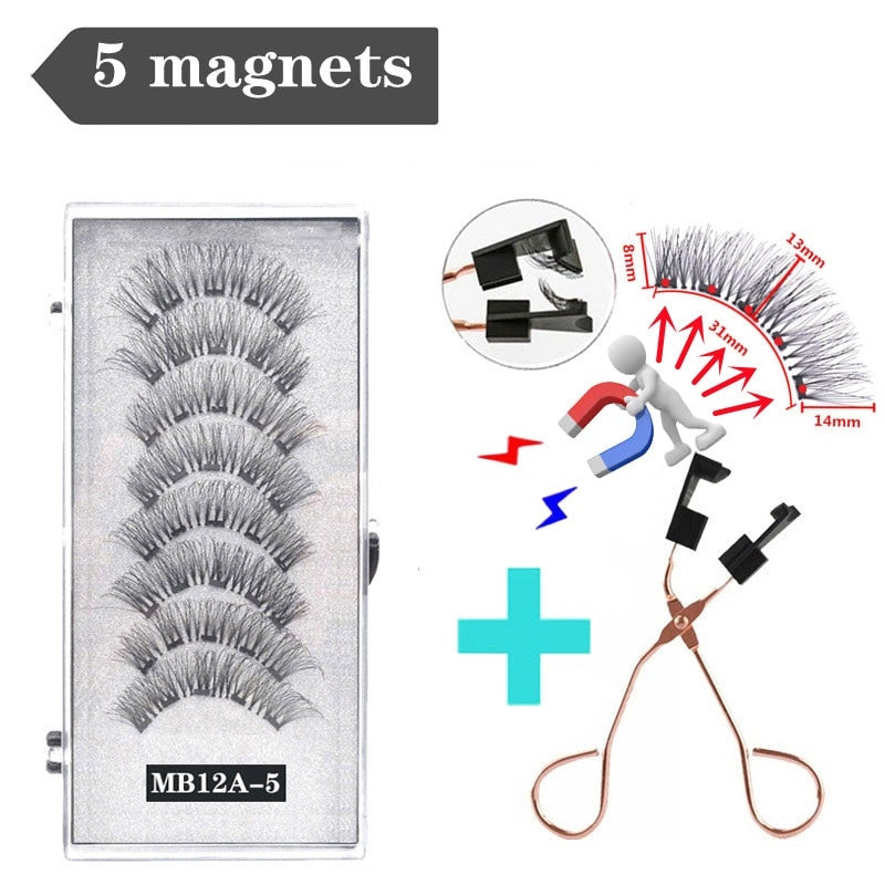 Handmade 3D Magnetic Eyelashes with 4/5 Magnets