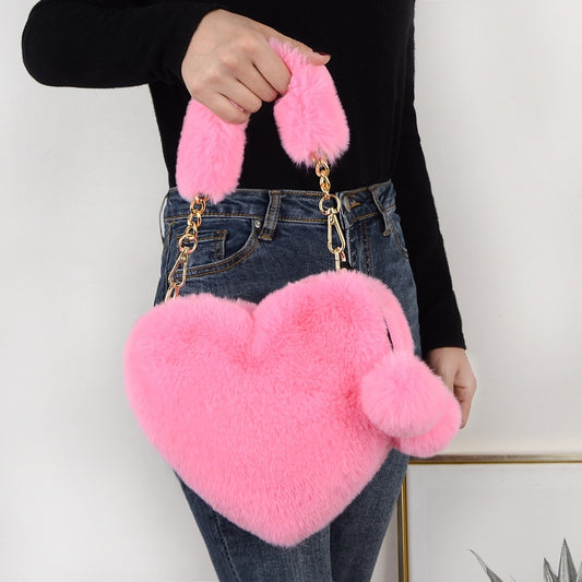 Faux Fur Plush Handbags for Women