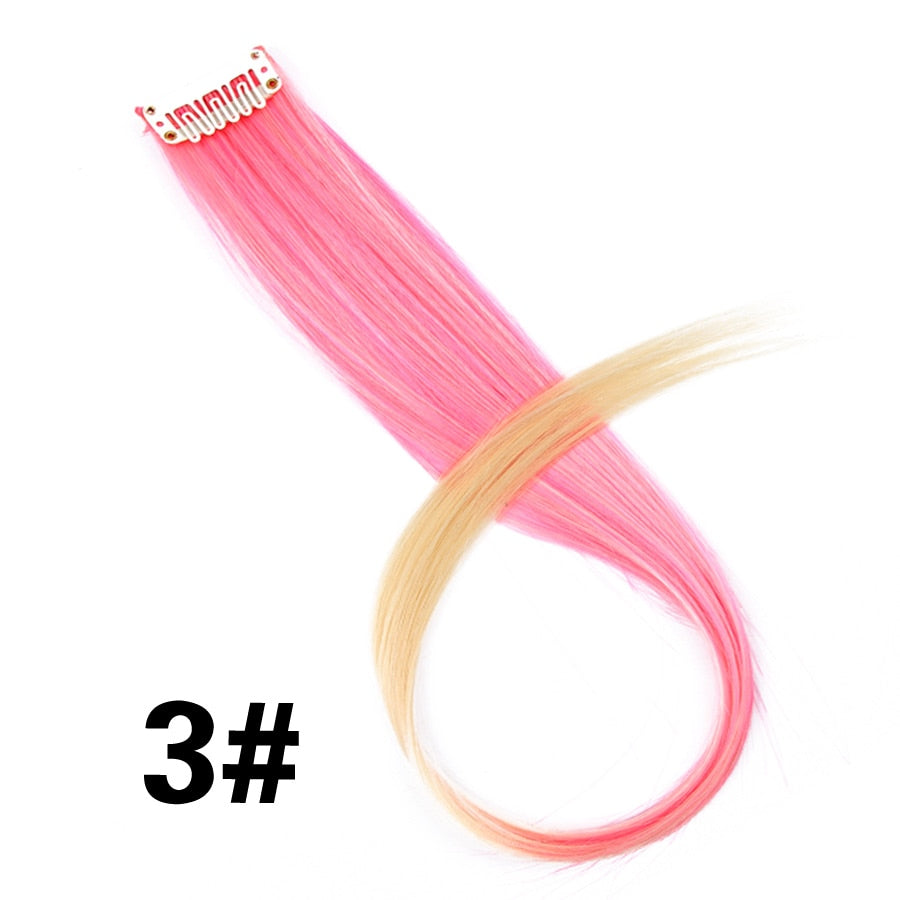 Synthetic Clip On Hair Extension -57 Ombre Colors