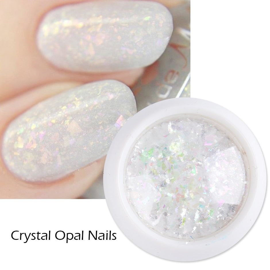 Crystal Fire Opal Flakes Nail Sequins DIY Chrome Powder for Manicures