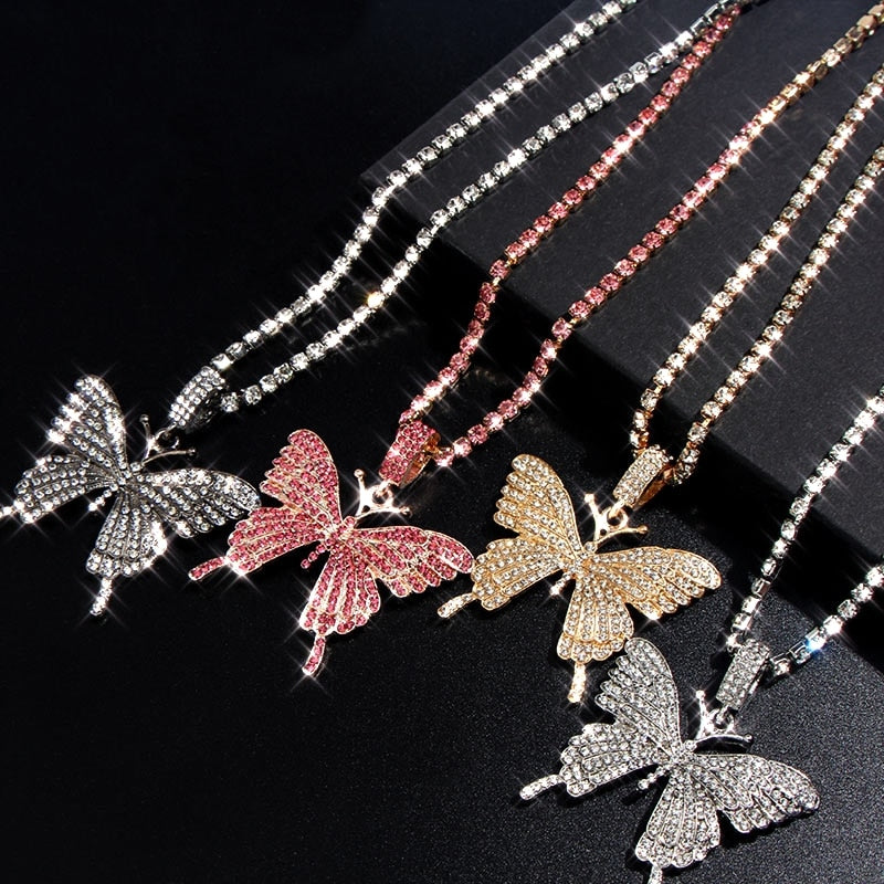 Big Butterfly Pendant Necklace for Women