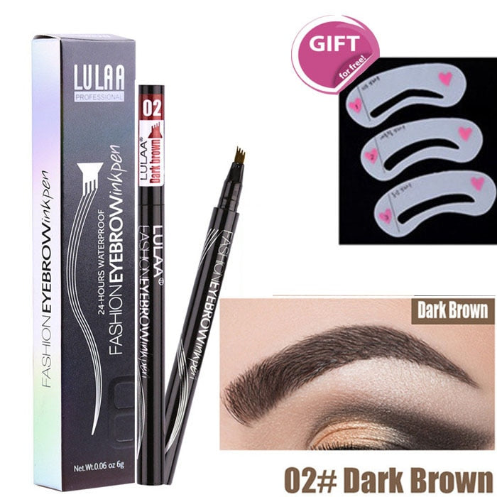 5-Color Four-Pronged Liquid Waterproof Eyebrow Brush