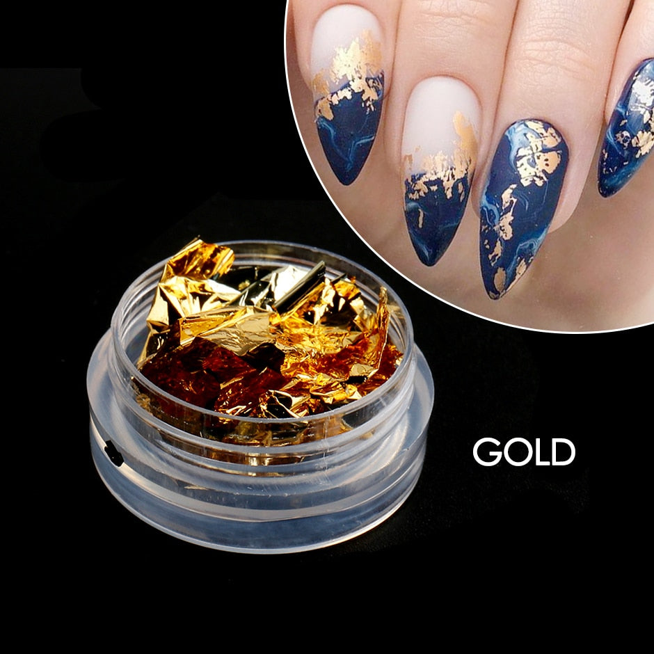 Crystal Fire Opal Flakes Nail Sequins DIY Chrome Powder for Manicures