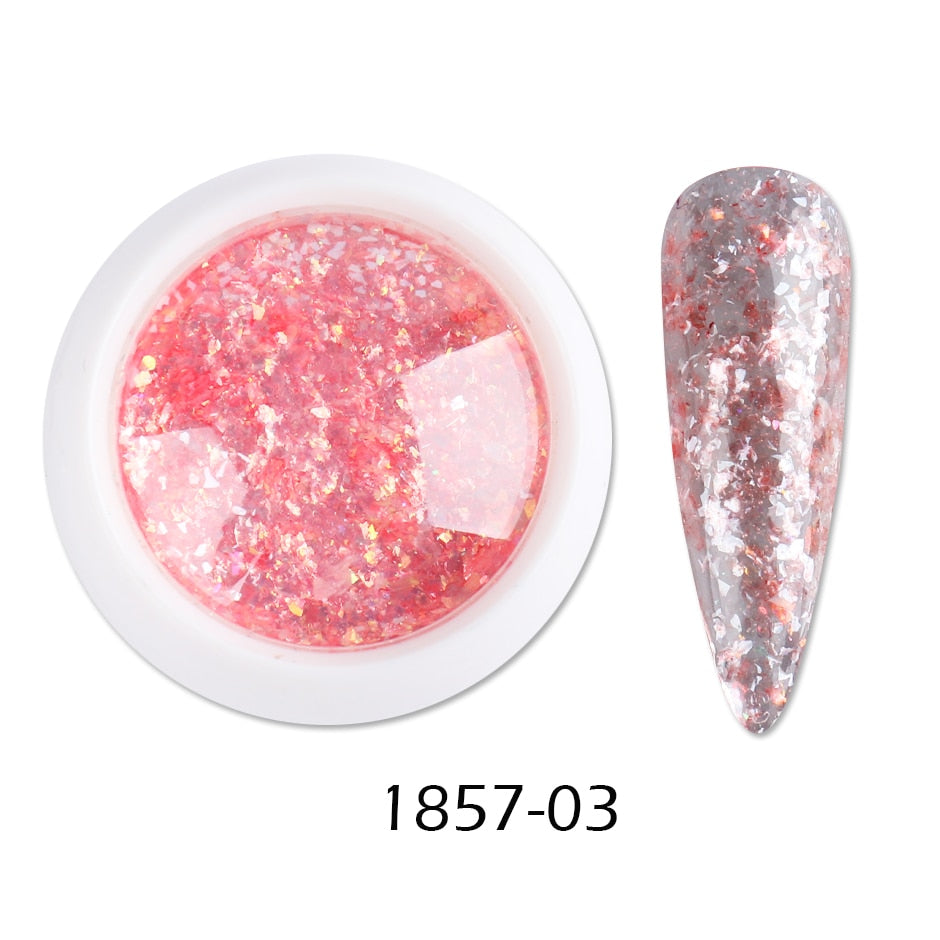 Crystal Fire Opal Flakes Nail Sequins DIY Chrome Powder for Manicures