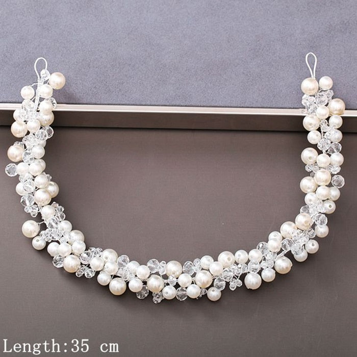 Pearl Rhinestone Wedding Headband / Hair Accessories for Women