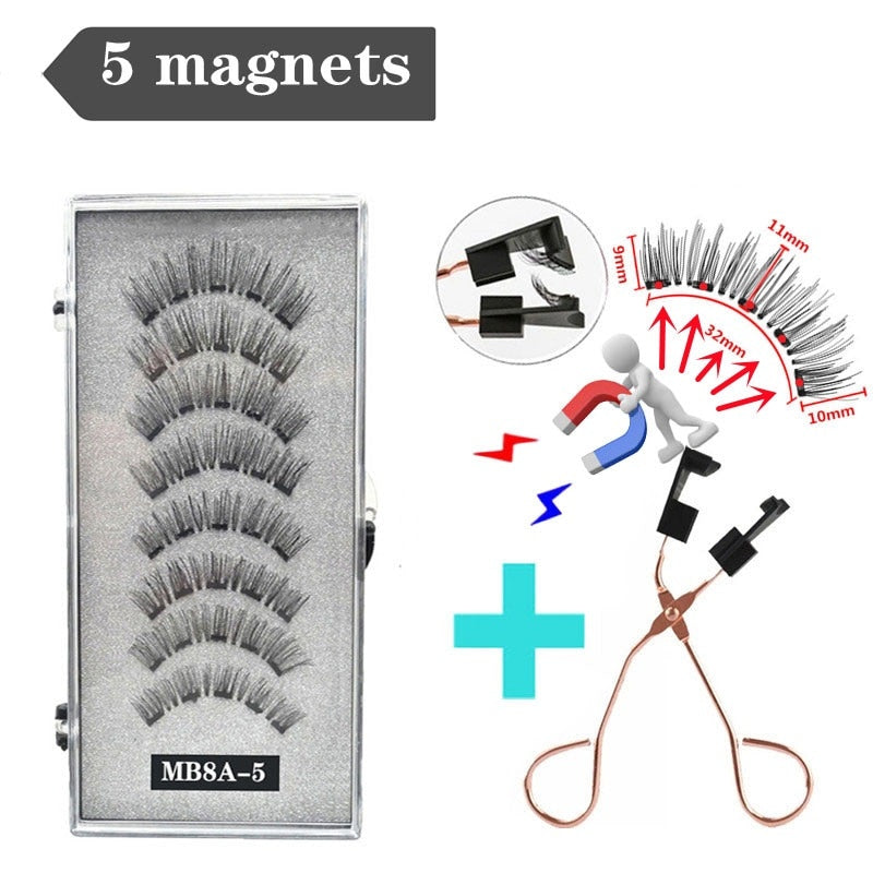 Handmade 3D Magnetic Eyelashes with 4/5 Magnets