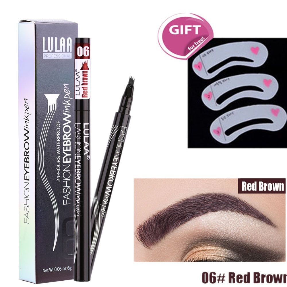 5-Color Four-Pronged Liquid Waterproof Eyebrow Brush