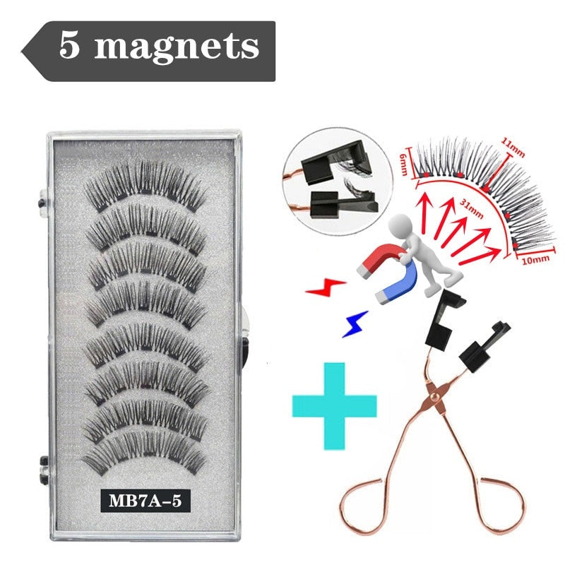 Handmade 3D Magnetic Eyelashes with 4/5 Magnets