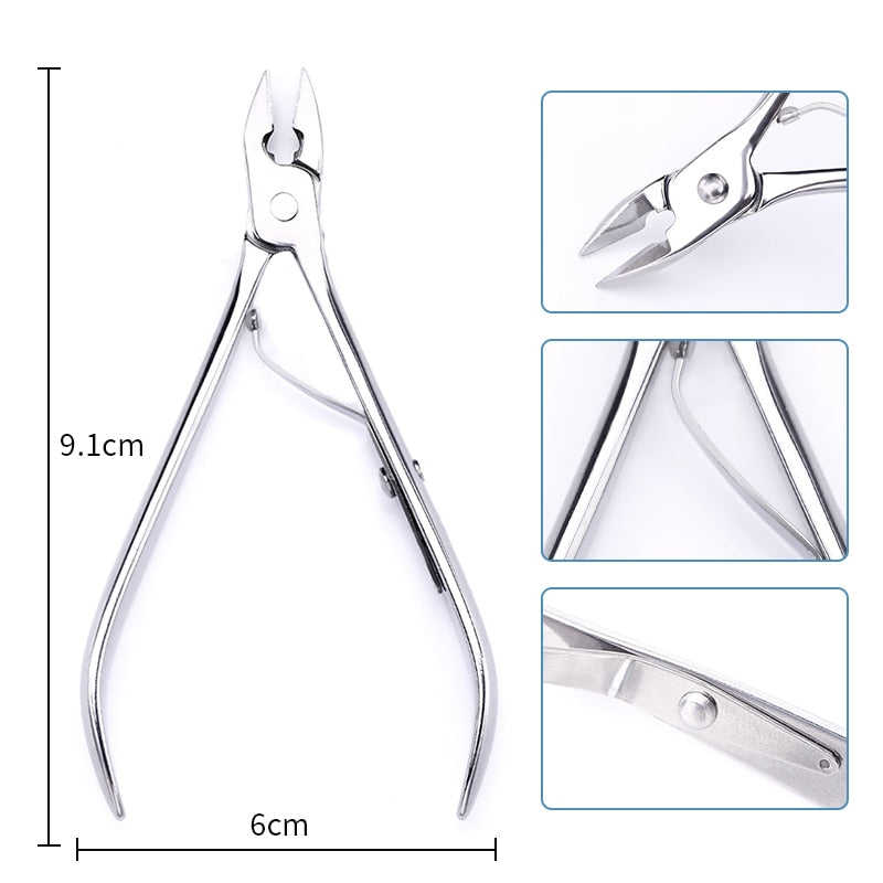 Double-ended Stainless Steel Cuticle Pusher -Nail Art Cleaner Care Tool