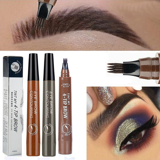 5-Color Four-Pronged Liquid Waterproof Eyebrow Brush