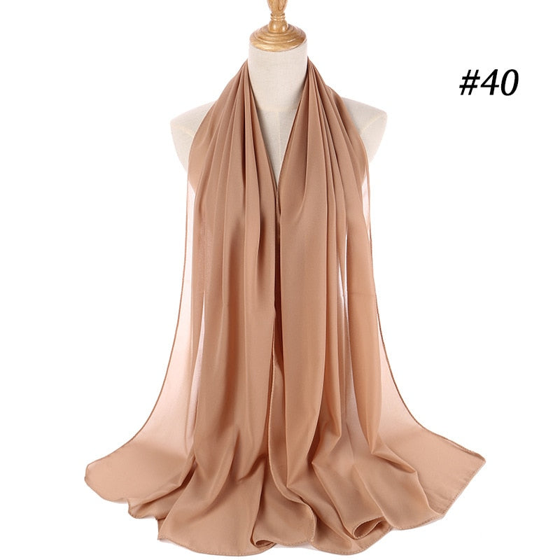 Plain Color Chiffon Scarf -Head Cover -Wrap for Women