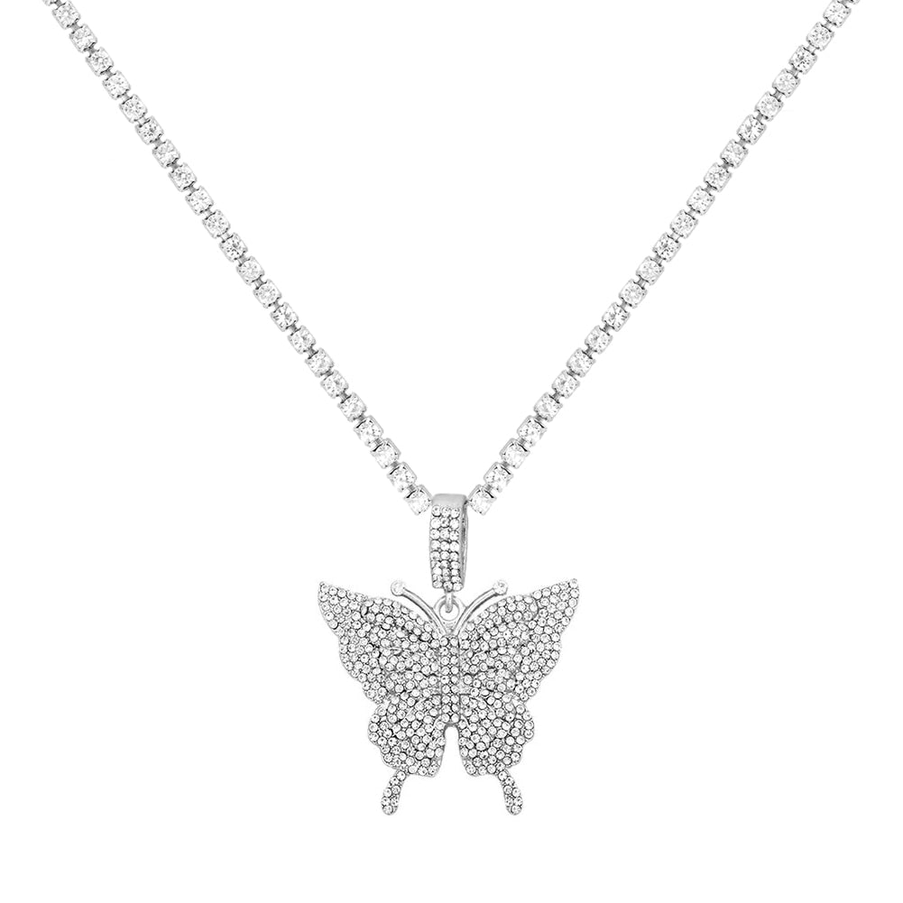 Big Butterfly Pendant Necklace for Women