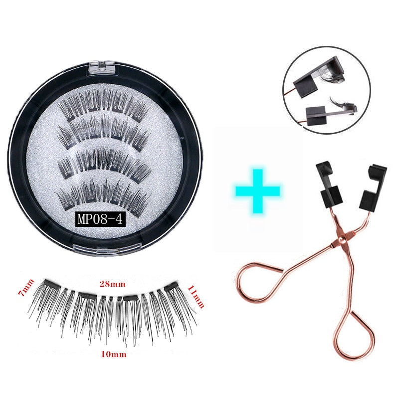 Handmade 3D Magnetic Eyelashes with 4/5 Magnets