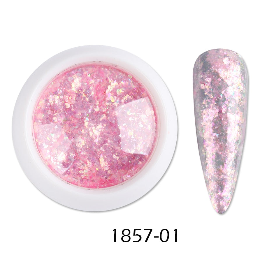 Crystal Fire Opal Flakes Nail Sequins DIY Chrome Powder for Manicures