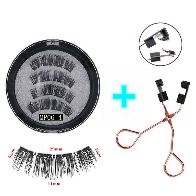 Handmade 3D Magnetic Eyelashes with 4/5 Magnets