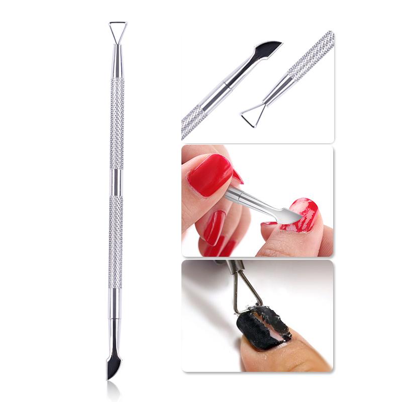 Double-ended Stainless Steel Cuticle Pusher -Nail Art Cleaner Care Tool