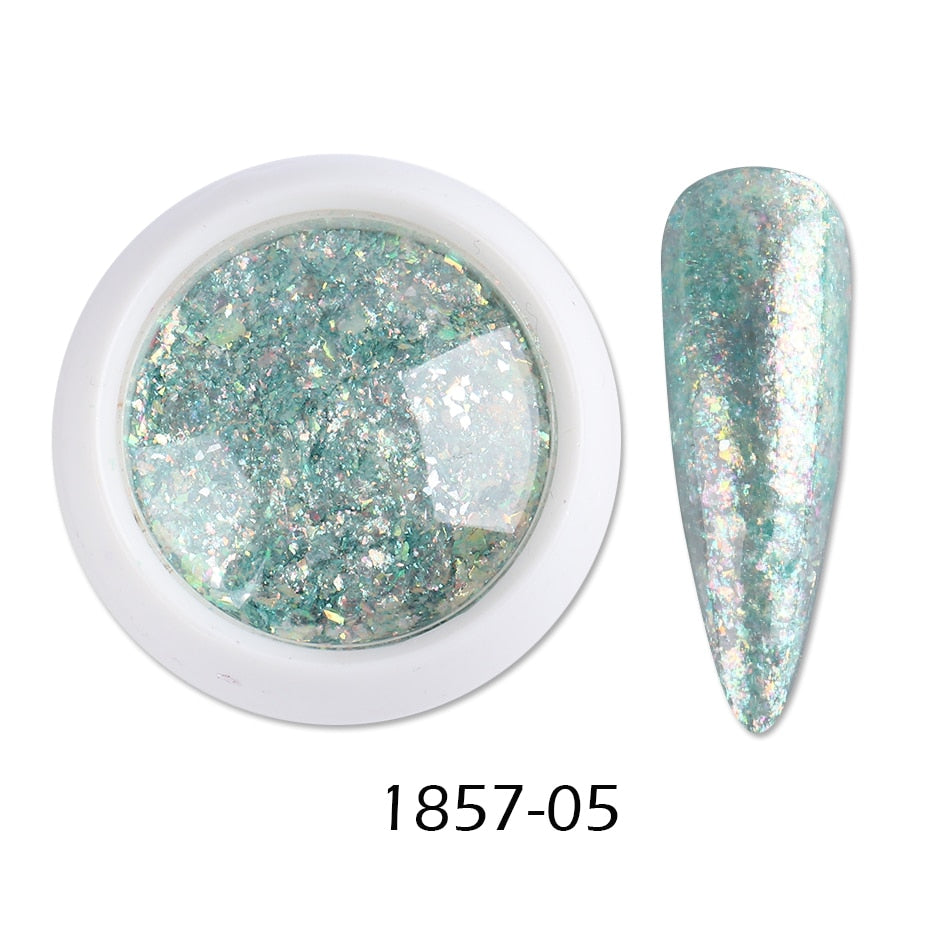 Crystal Fire Opal Flakes Nail Sequins DIY Chrome Powder for Manicures