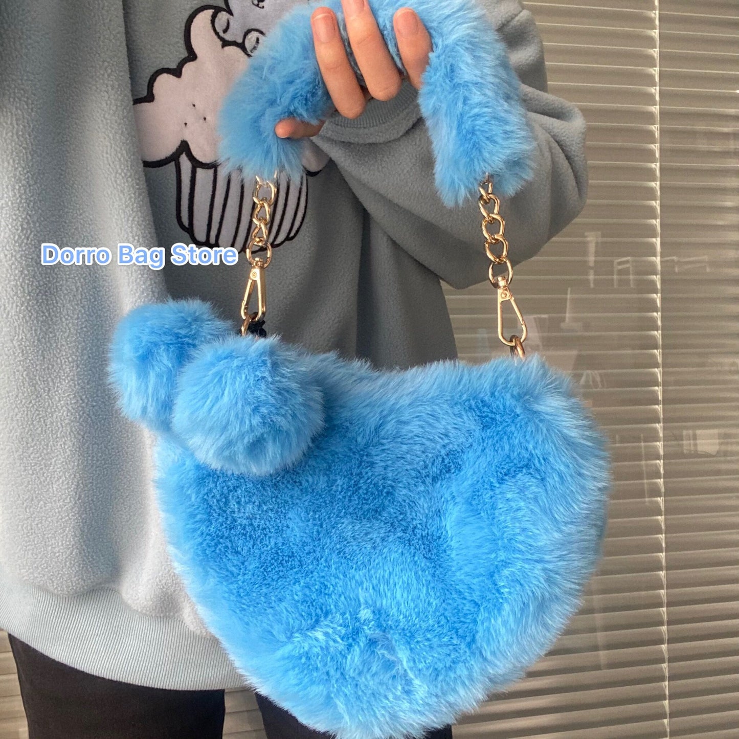 Faux Fur Plush Handbags for Women