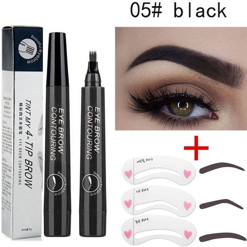 5-Color Four-Pronged Liquid Waterproof Eyebrow Brush