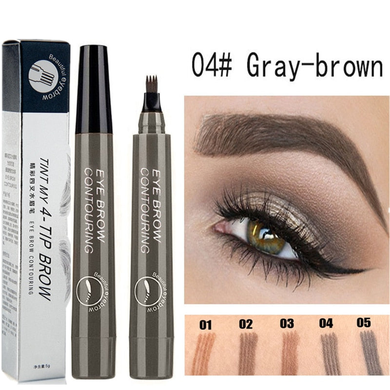 5-Color Four-Pronged Liquid Waterproof Eyebrow Brush