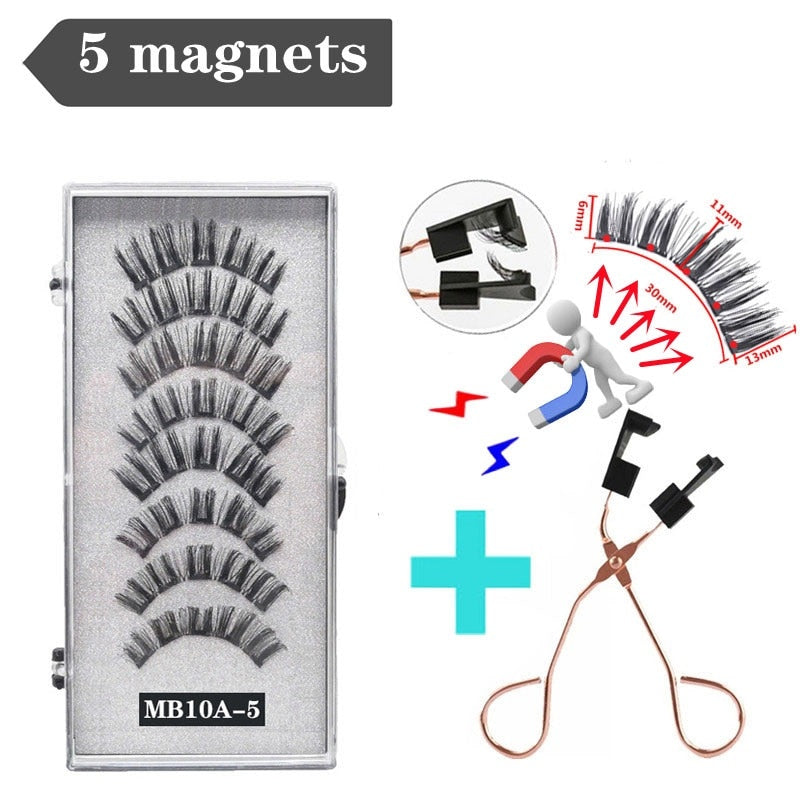 Handmade 3D Magnetic Eyelashes with 4/5 Magnets