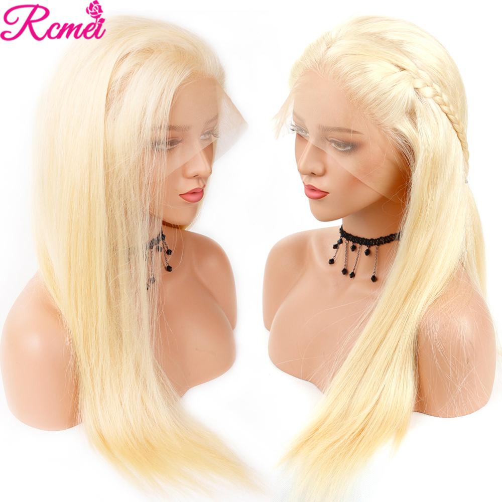 13x4 Blonde HD Lace Front Human Hair Straight Wigs