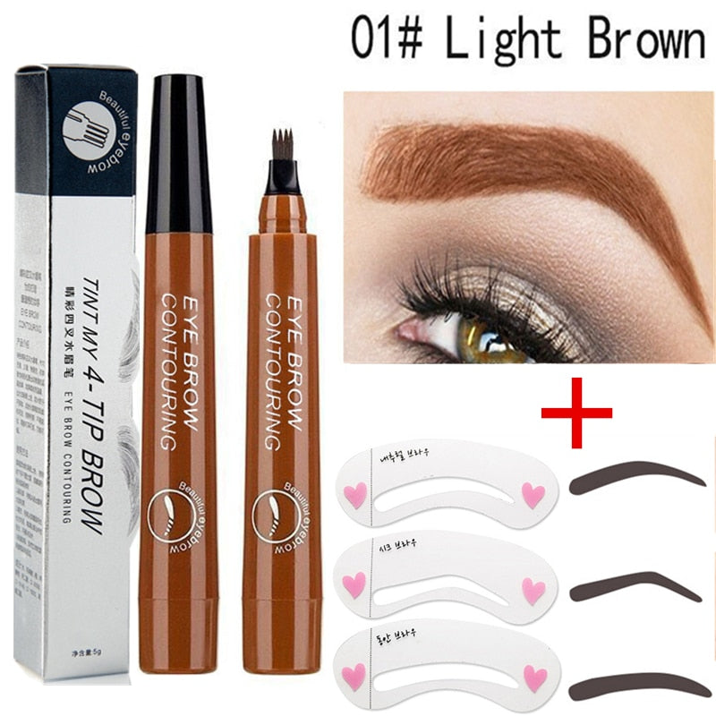 5-Color Four-Pronged Liquid Waterproof Eyebrow Brush