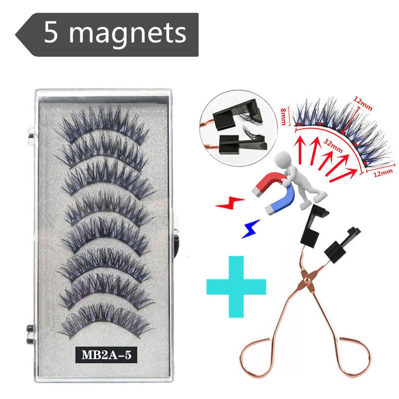 Handmade 3D Magnetic Eyelashes with 4/5 Magnets