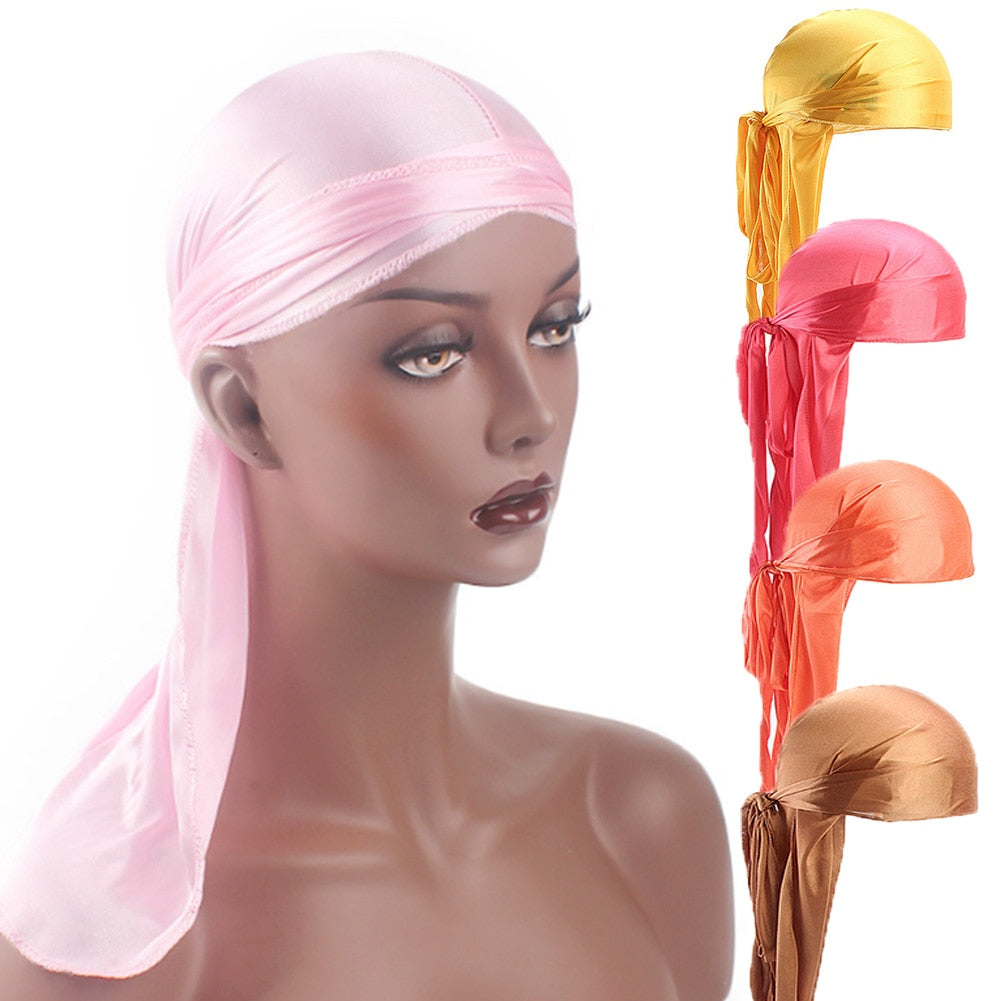 Long Satin Breathable Turbans -Durags -Headwraps for Men