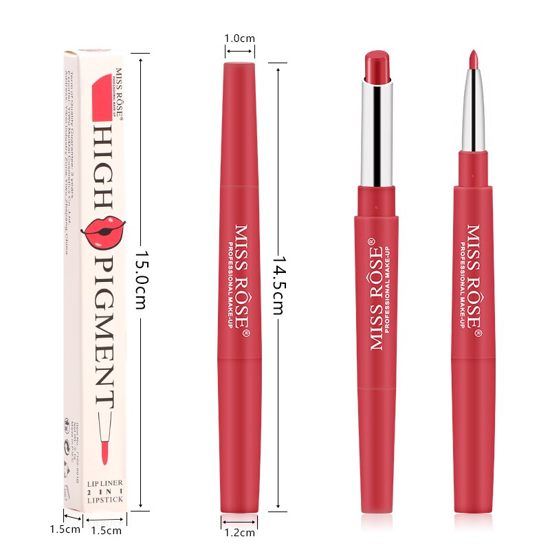 2 in 1 Matte Lipstick and Lip Liner -8 Colors