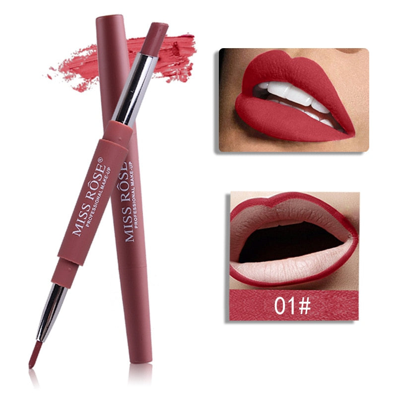 2 in 1 Matte Lipstick and Lip Liner -8 Colors