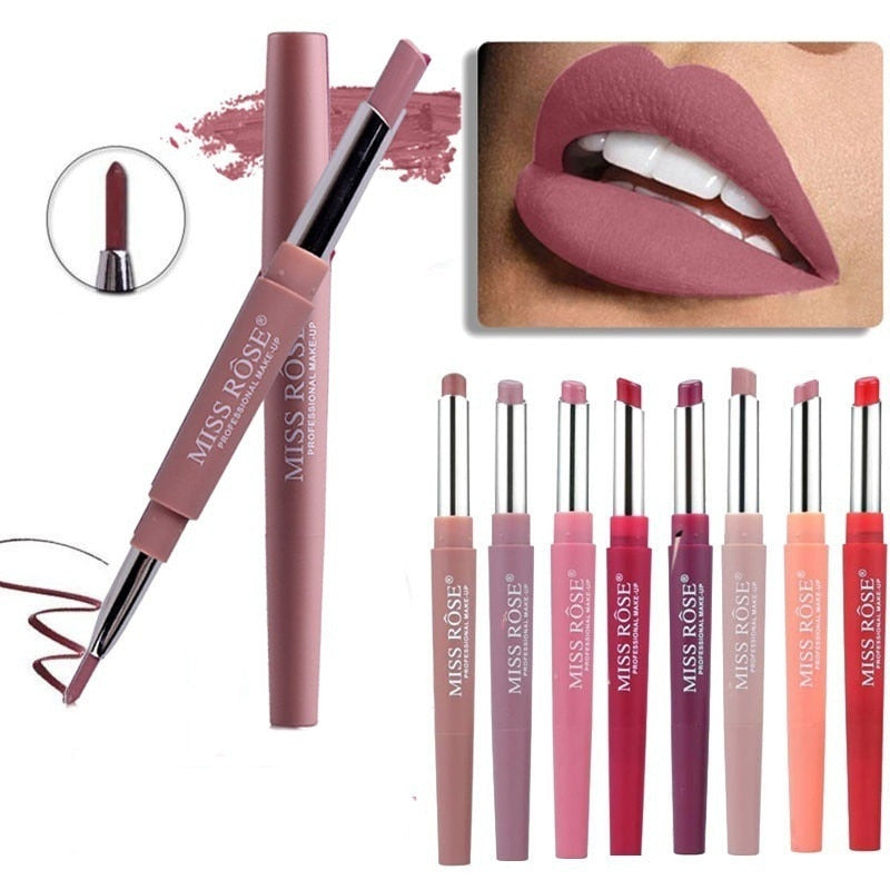 2 in 1 Matte Lipstick and Lip Liner -8 Colors