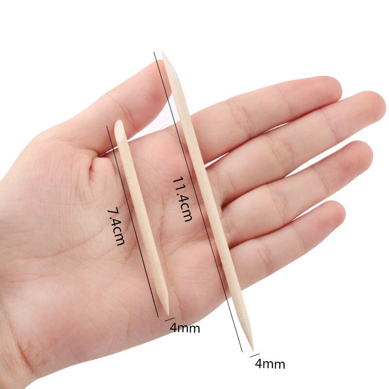 50/100 Wooden Cuticle Pushers for Manicures