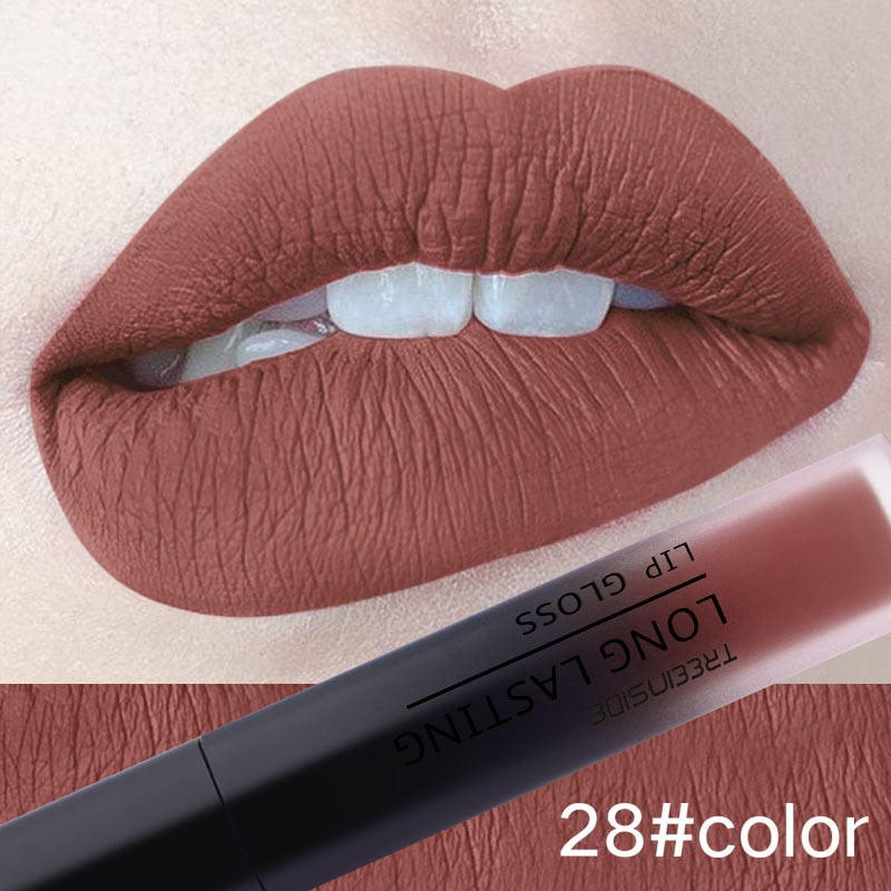 28 Color Matte Liquid, Velvet Gloss Lipstick -Long Lasting, Lip Plumper