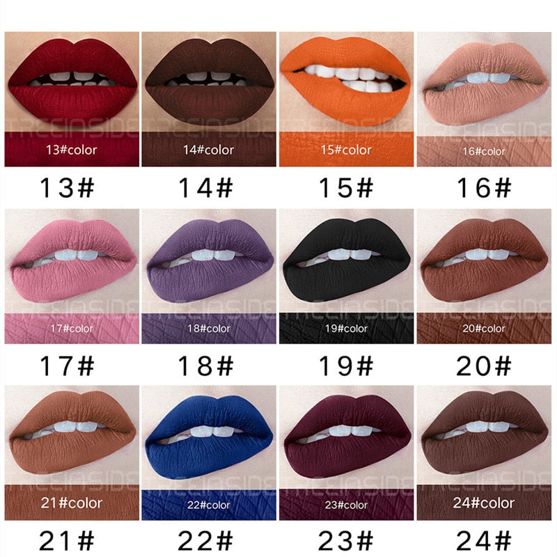 28 Color Matte Liquid, Velvet Gloss Lipstick -Long Lasting, Lip Plumper