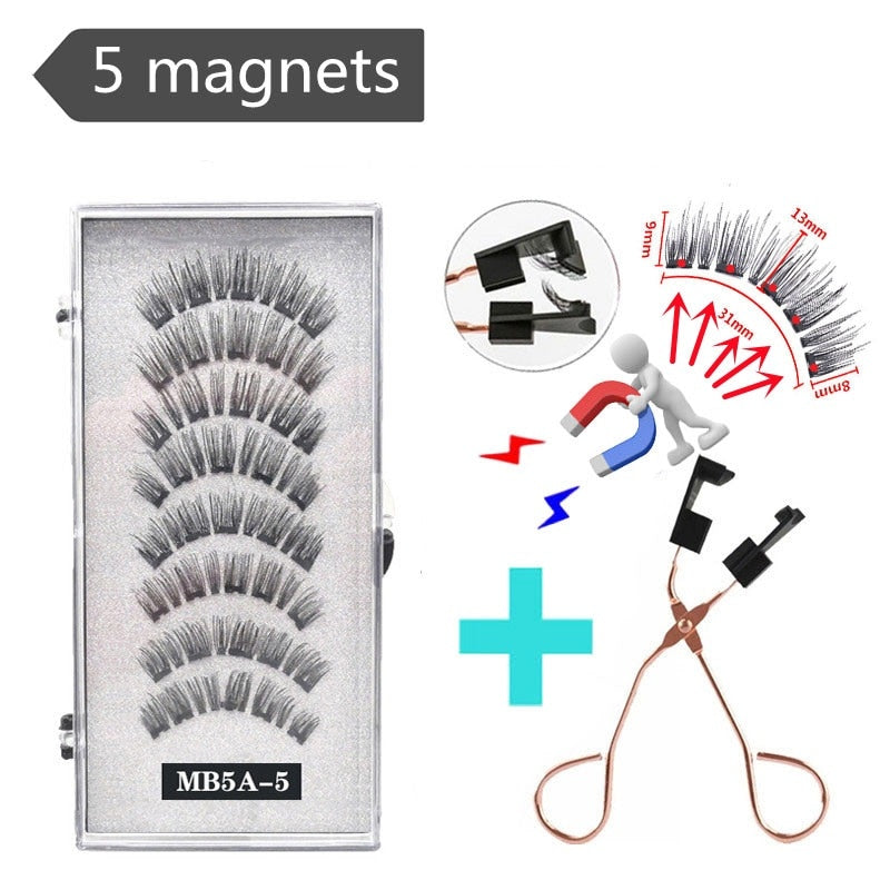 Handmade 3D Magnetic Eyelashes with 4/5 Magnets