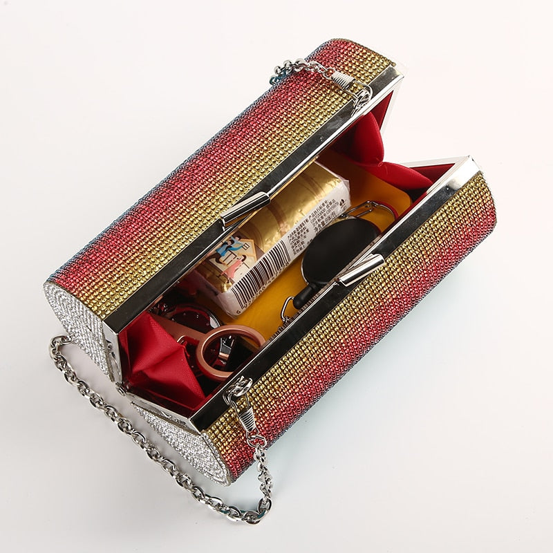 Rainbow Rhinestone Handbag for Women